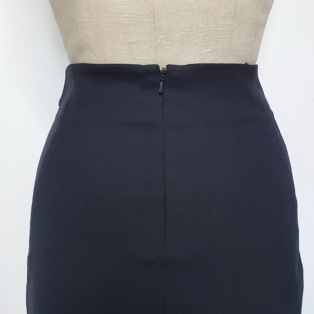 Theory Womens Joanie Pencil Skirt in Black Stretch Wool 2 - Picture 8 of 10
